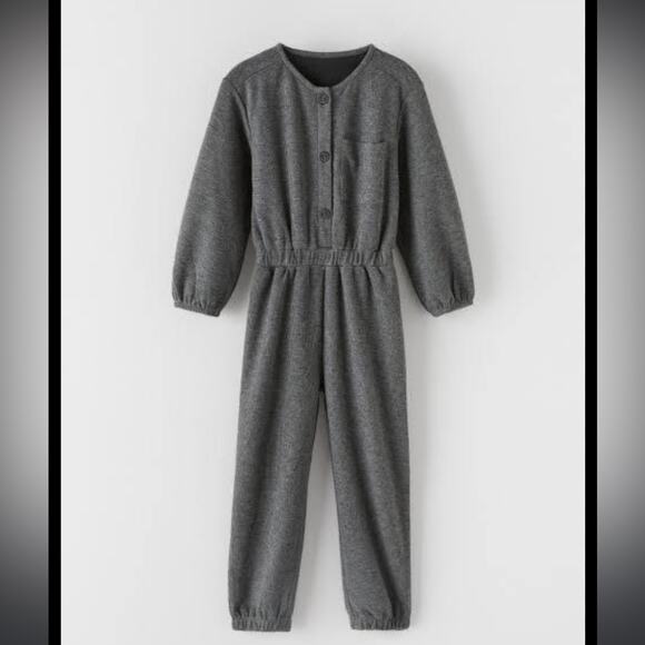 Zara Kids Gray Button Front Jumpsuit size 10 years - Picture 2 of 7